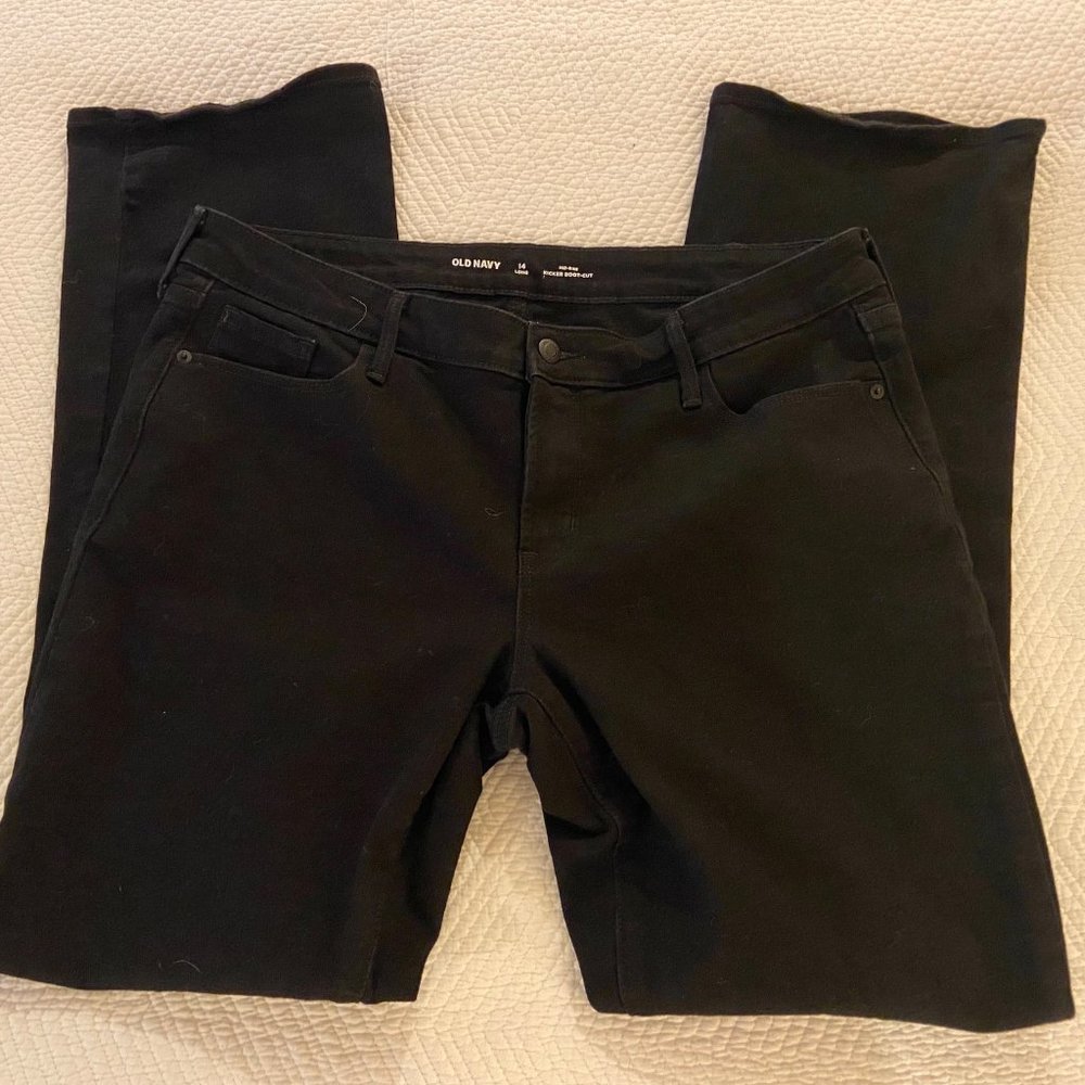 Old Navy Mid Rise boot cut jeans - Black 14 Long